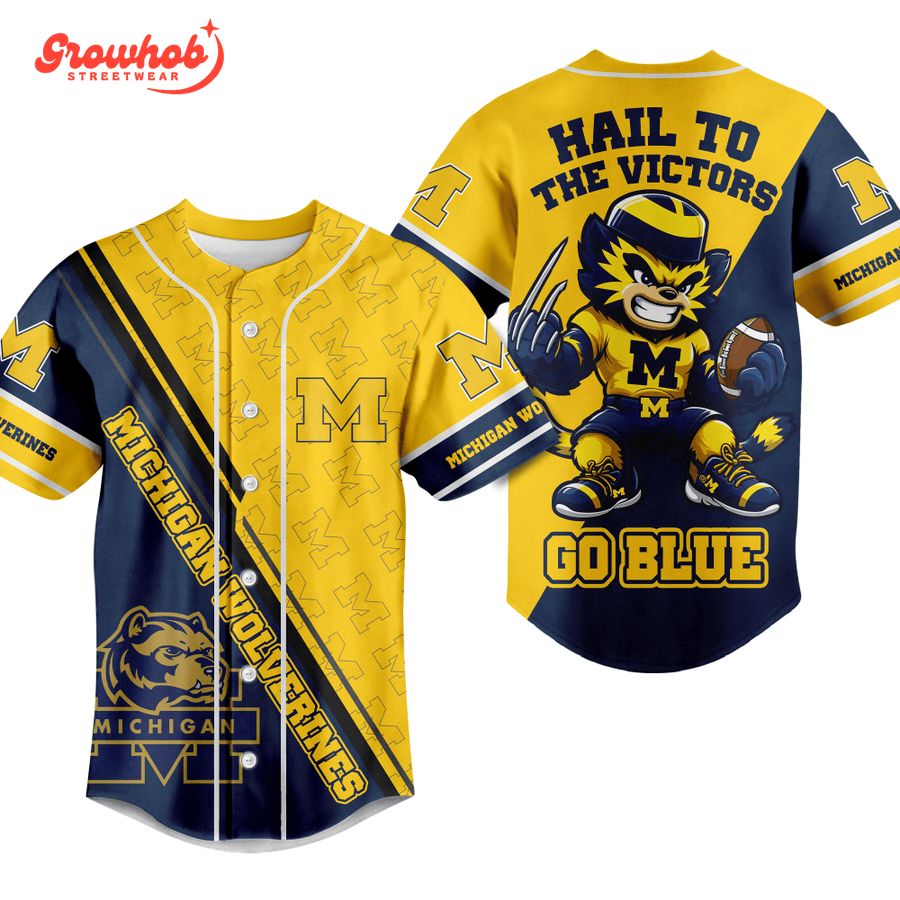 Michigan Wolverines Hail To The Victors Baseball Jersey