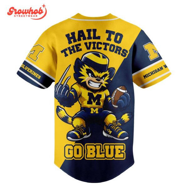 Michigan Wolverines Hail To The Victors Baseball Jersey