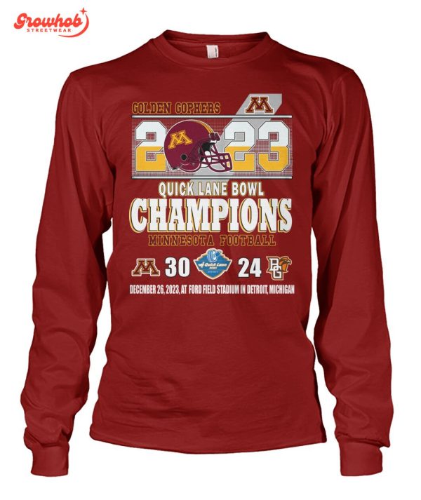 Minnesota Golden Gophers Quick Lane Bowl 2023 Champions T-Shirt