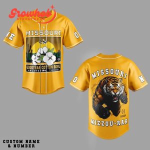 Missouri Tigers Cotton Bowl Personalized Baseball Jersey Yellow