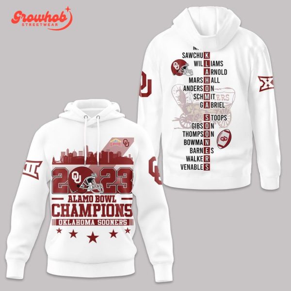 Oklahoma Sooners Alamo Bowl Champions 2023 Hoodie Shirts White