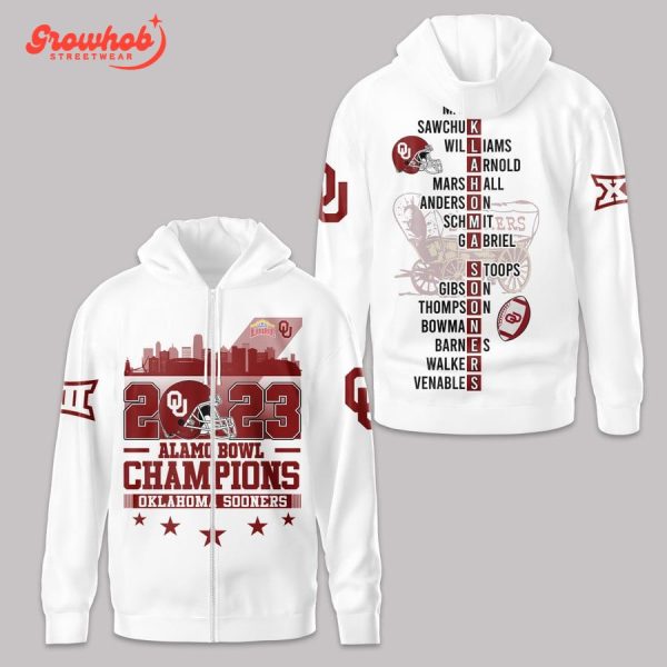 Oklahoma Sooners Alamo Bowl Champions 2023 Hoodie Shirts White