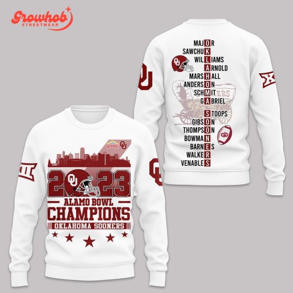 Oklahoma Sooners Alamo Bowl Champions 2023 Hoodie Shirts White