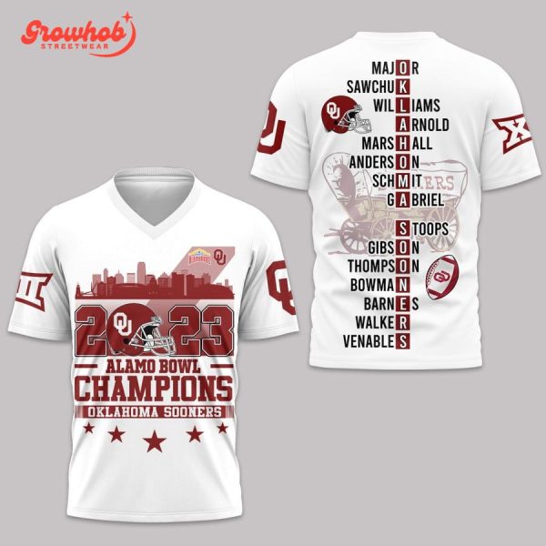 Oklahoma Sooners Alamo Bowl Champions 2023 Hoodie Shirts White