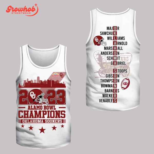 Oklahoma Sooners Alamo Bowl Champions 2023 Hoodie Shirts White