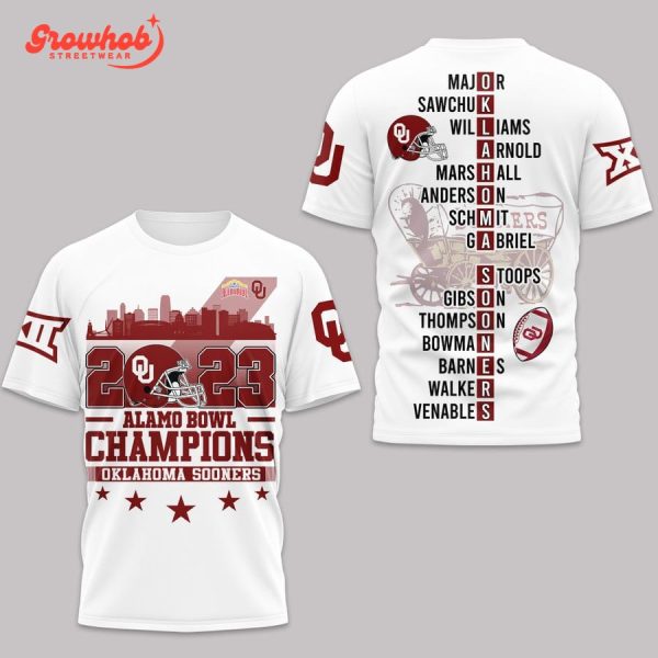 Oklahoma Sooners Alamo Bowl Champions 2023 Hoodie Shirts White