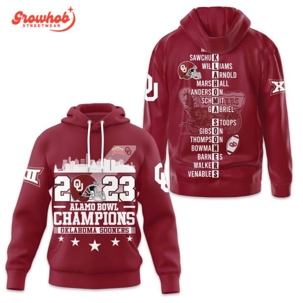 Oklahoma Sooners Alamo Bowl Champions 2023 Red Hoodie Shirts