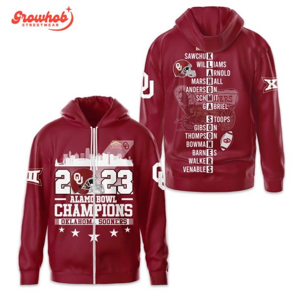 Oklahoma Sooners Alamo Bowl Champions 2023 Red Hoodie Shirts