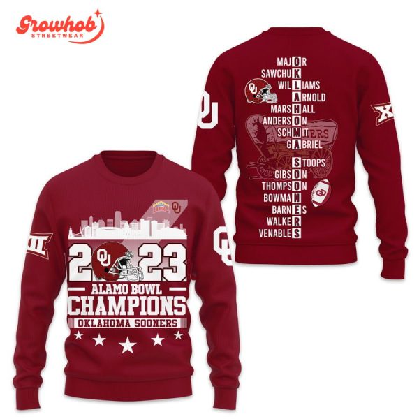 Oklahoma Sooners Alamo Bowl Champions 2023 Red Hoodie Shirts