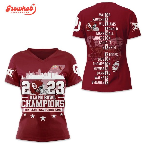 Oklahoma Sooners Alamo Bowl Champions 2023 Red Hoodie Shirts