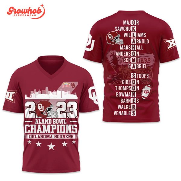 Oklahoma Sooners Alamo Bowl Champions 2023 Red Hoodie Shirts