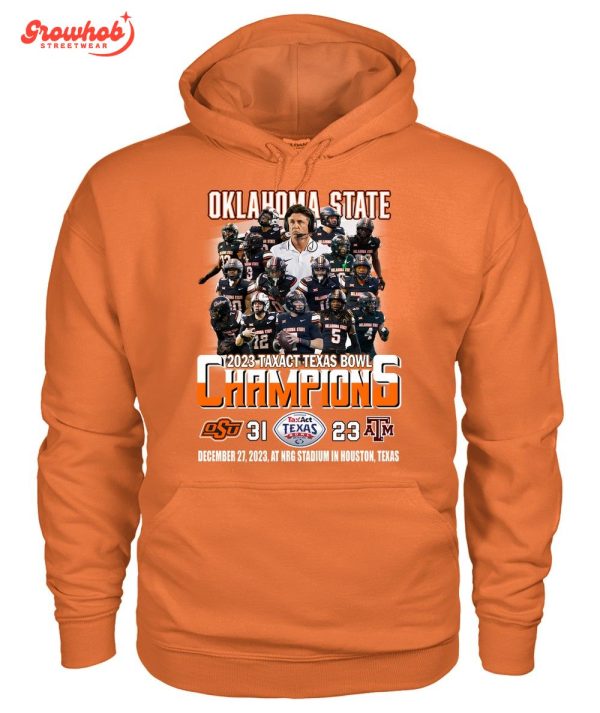 Oklahoma State 2023 Taxact Texas Bowl Champions T-Shirt