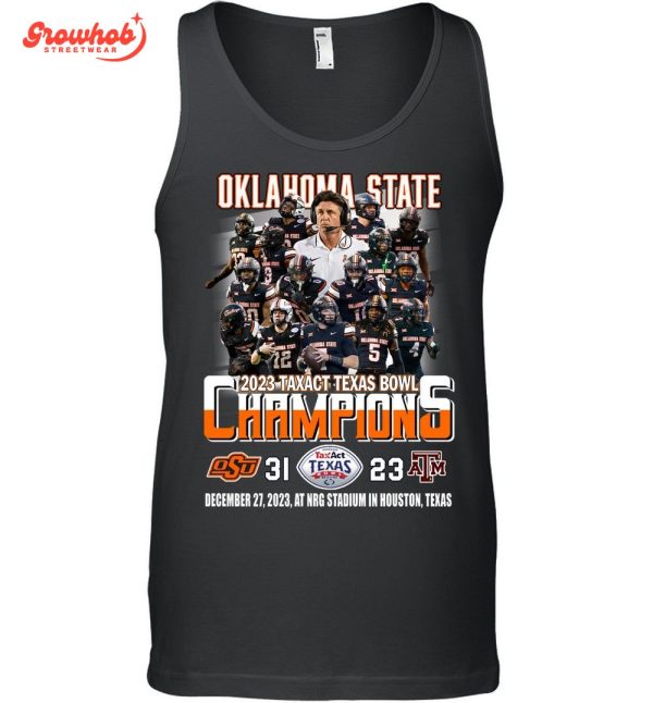 Oklahoma State 2023 Taxact Texas Bowl Champions T-Shirt