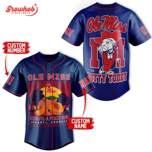 Ole Miss Rebels Hotty Toddy Personalized Baseball Jersey Navy Style