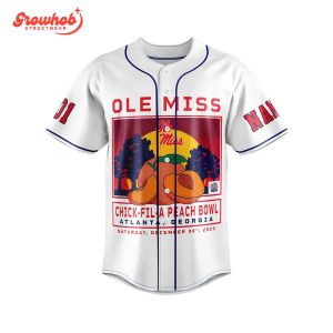 Ole Miss Rebels Hotty Toddy Personalized White Design Baseball Jersey