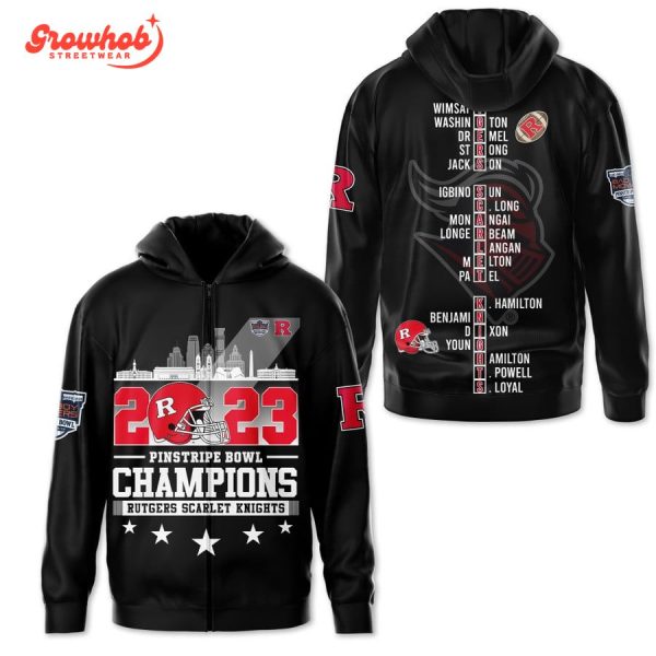 Rutgers Scarlet Knights Pinstripe Bowl Champions 2023 Hoodie Shirts Black