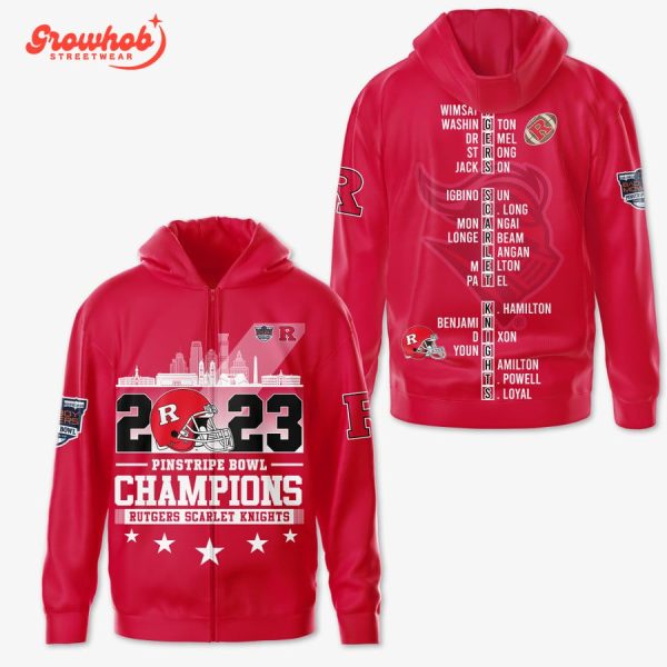 Rutgers Scarlet Knights Pinstripe Bowl Champions 2023 Red Hoodie Shirts