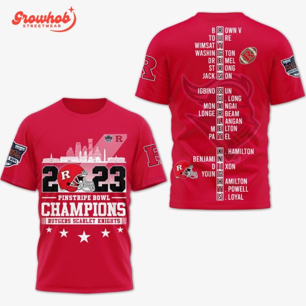 Rutgers Scarlet Knights Pinstripe Bowl Champions 2023 Red Hoodie Shirts