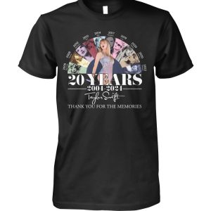 Taylor Swift 20 Years Of Careers Memories Fan T-Shirt