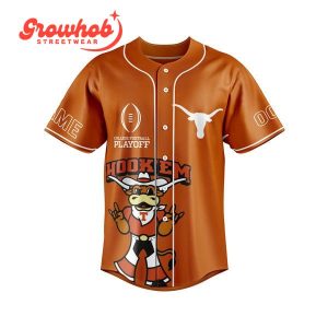 Texas Longhorns Hook’Em Personalized Baseball Jersey Orange Design