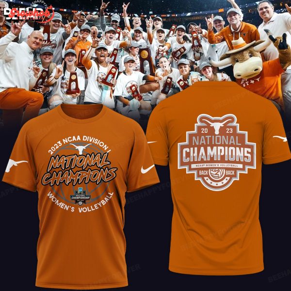 Texas Longhorns Orange Ver 2023 NCAA Division 1 National Champions Volleyball Hoodie Shirts