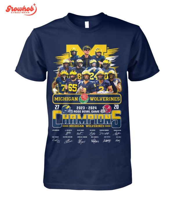 2023-2024 Michigan Wolverines Rose Bowl Game Champions T-Shirt