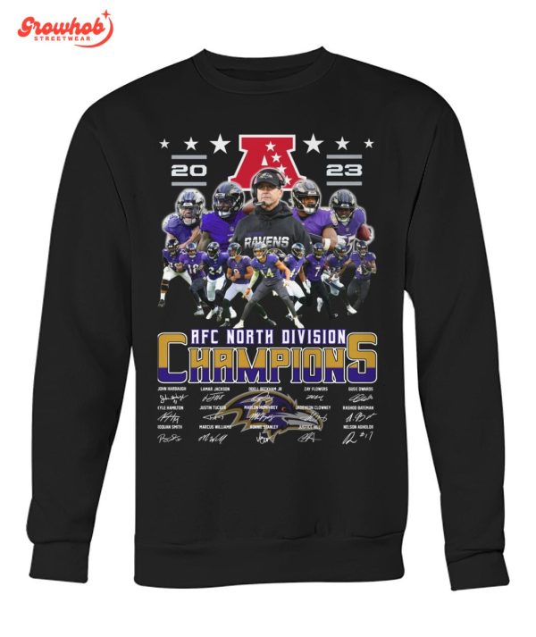 2023 Baltimore Ravens AFC North Division Champions T-Shirt