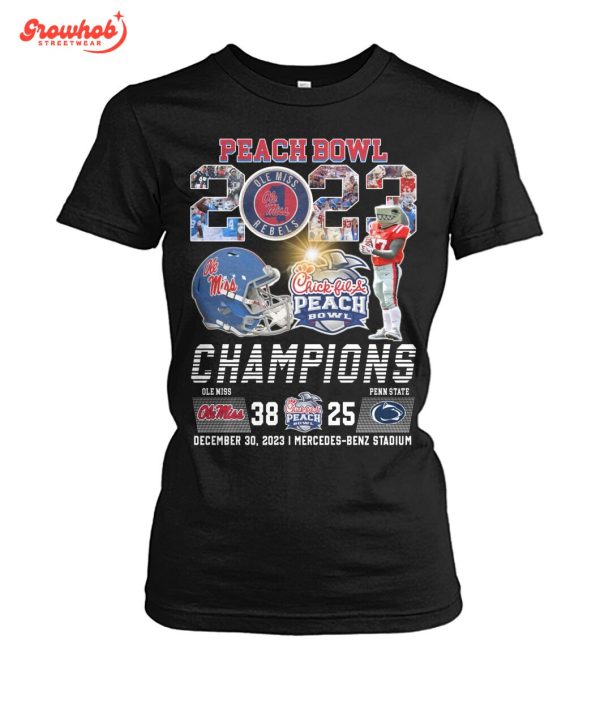 2023 Peach Bowl Champions Ole Miss Rebels Fan T-Shirt