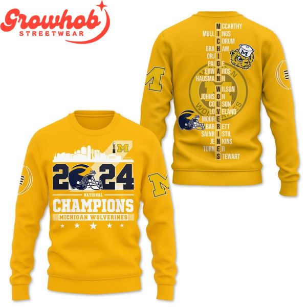 2024 Michigan Wolverines National Champions Yellow Design Hoodie Shirts