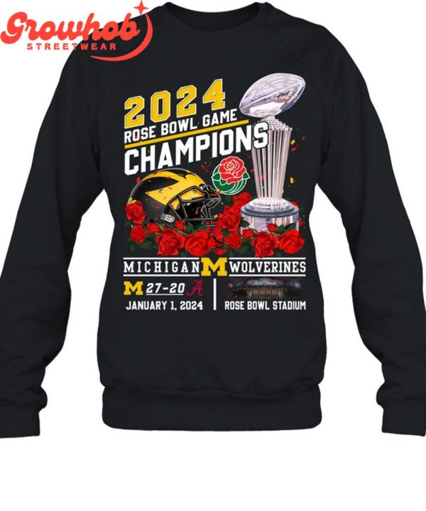 2024 Rose Bowl Champions Michigan Wolverines T-Shirt