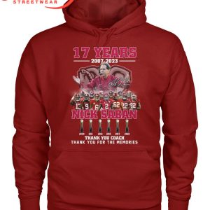 Alabama Crimson Tide Nick Saban 17 Years Of Memories T-Shirt