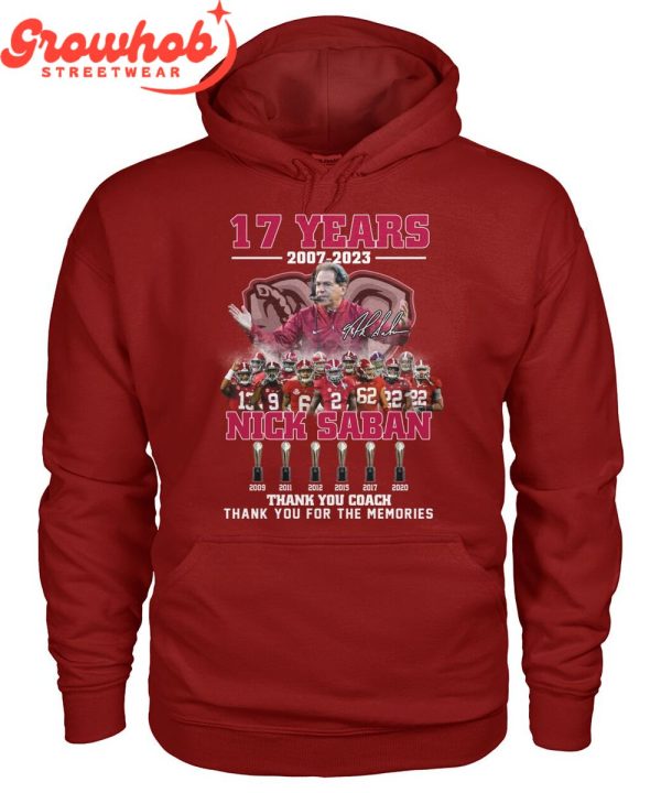 Alabama Crimson Tide Nick Saban 17 Years Of Memories T-Shirt