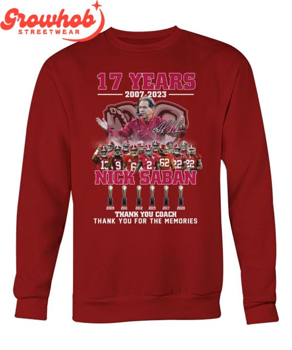 Alabama Crimson Tide Nick Saban 17 Years Of Memories T-Shirt