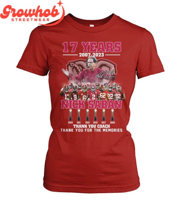 Alabama Crimson Tide Nick Saban 17 Years Of Memories T-Shirt