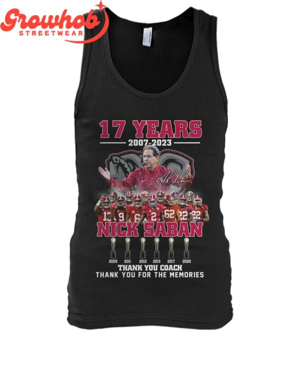 Alabama Crimson Tide Nick Saban 17 Years Of Memories T-Shirt