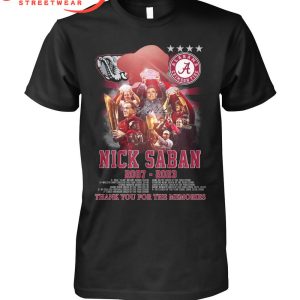 Alabama Crimson Tide Nick Saban 2007-2023 Memories T-Shirt