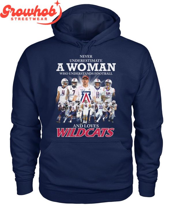 Arizona Wildcats Never Underestimate Woman Love Football T-Shirt