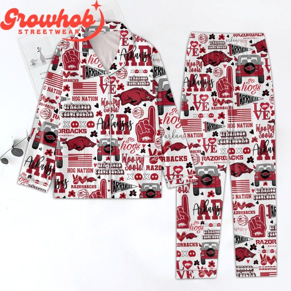 Arkansas Razorbacks Woo Pig Sooie Polyester Pajamas Set