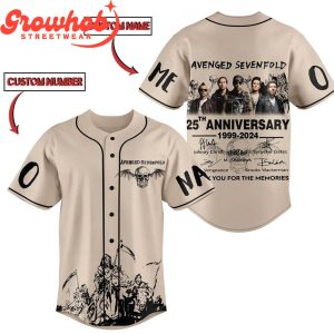 Avenged Sevenfold 25th Anniversary Personalized Baseball Jersey