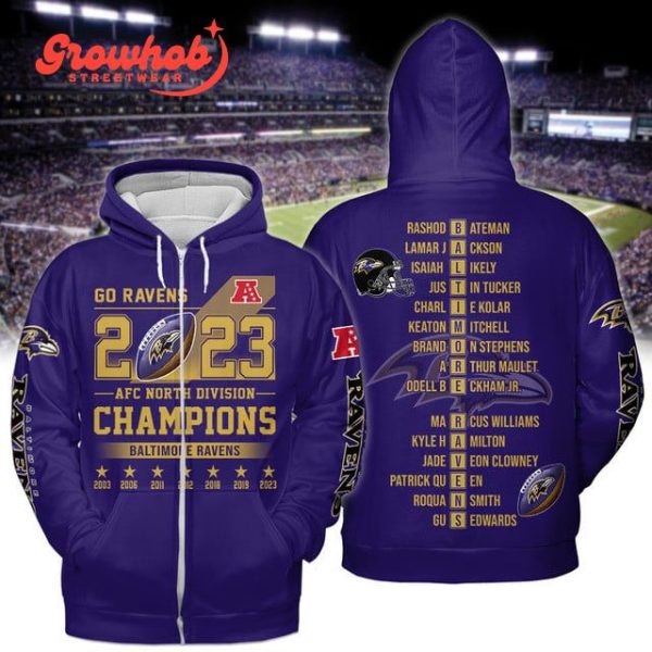Baltimore Ravens 2023 AFC Champions Go Ravens Hoodie Shirts Purple