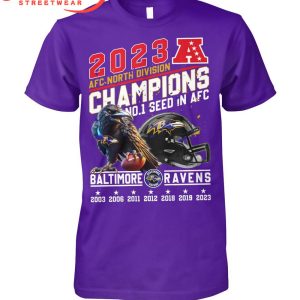 Baltimore Ravens 2023 AFC North Division Champions Black Hoodie Shirts