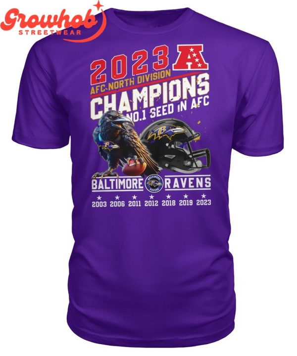 Baltimore Ravens Champions 2023 No.1 Seed In AFC T-Shirt