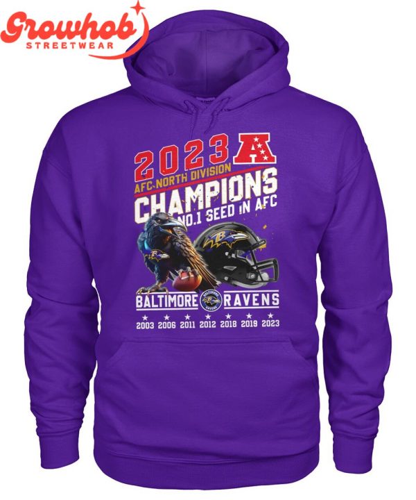 Baltimore Ravens Champions 2023 No.1 Seed In AFC T-Shirt