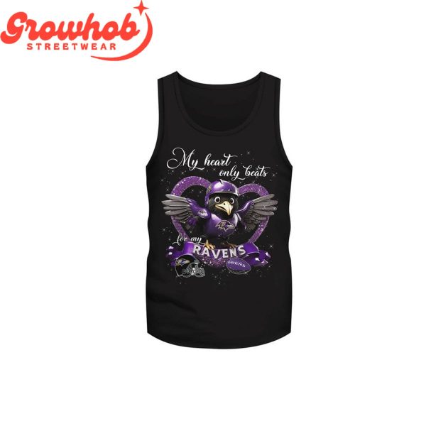 Baltimore Ravens My Heart Valentine Fan Couple T-Shirt