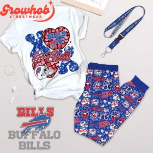 Buffalo Bills Go Bills Valentine Fleece Pajamas Set