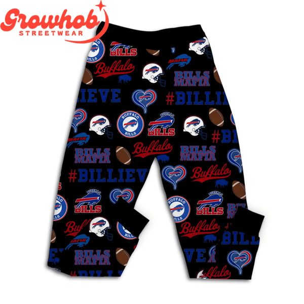 Buffalo Bills God First Family Second Fleece Pajamas Set