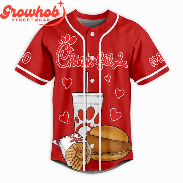 Chick-fil-A Fan Food Lover Personalized Baseball Jersey