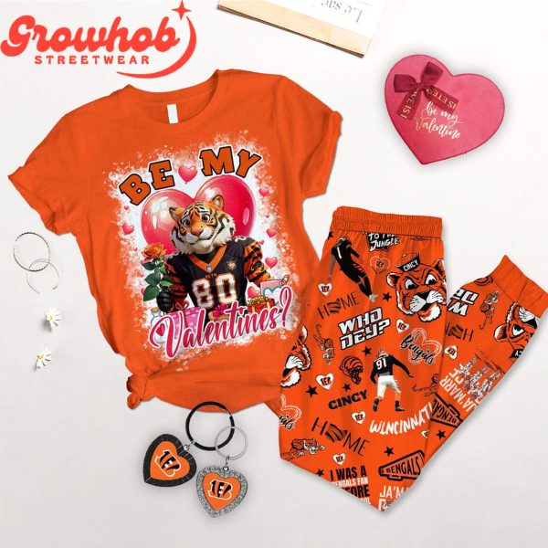 Cincinnati Bengals Be My Valentine Fleece Pajamas Set