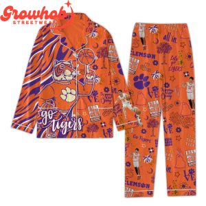 Clemson Tigers Go Tigers Love Polyester Pajamas Set