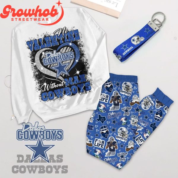 Dallas Cowboys Valentine Without Man Fleece Pajamas Set Long Sleeve